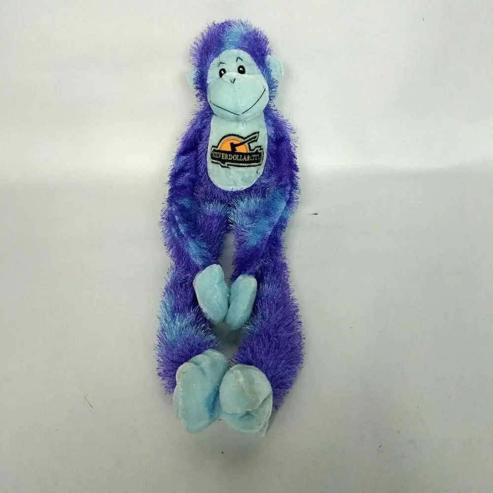 Silver Dollar City Monkey Plush Blue Purple 21 Inch